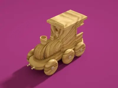 Train kids toy Low-poly 3D model
