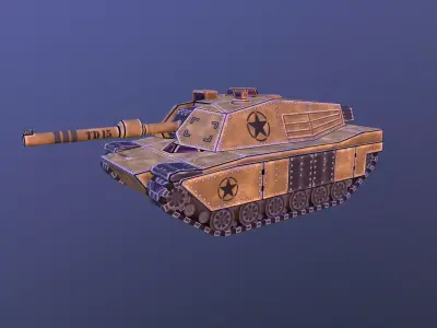 low poly tank Low-poly 3D model