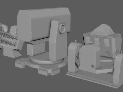 BattleShip Gun Pack 3D model