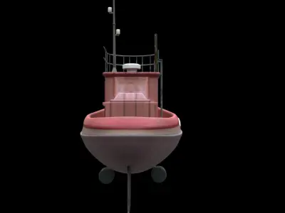 Tugboat lifeboat Low-poly 3D model