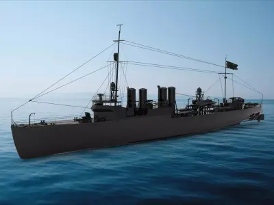 Clemson-class destroyer 3D model