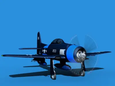 Grumman F8F-2 Bearcat V12 3D model