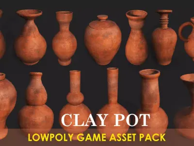 15 in 1 stone lowpoly game asset Low-poly 3D model