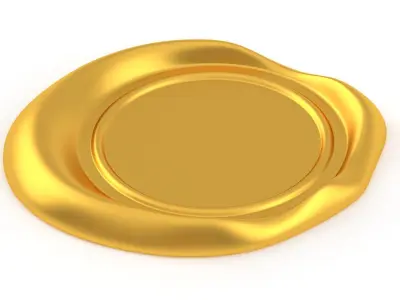 Wax seal Gold 3D model purchase