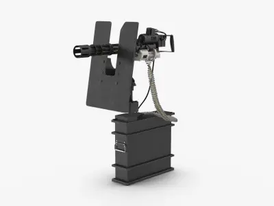 Minigun M134 Clean Low-poly 3D model