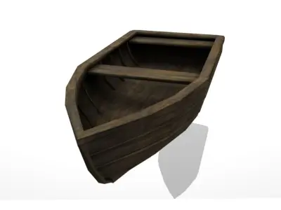 Lowpoly boat wooden Free low-poly 3D model