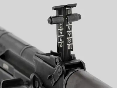 Rigged AK-74 Ukraine Edition Low-poly 3D model