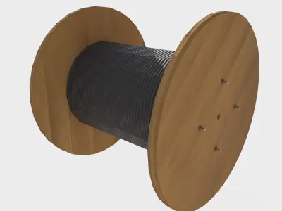 Cable reel Free low-poly 3D model