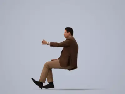 00142Connor012 - Adult Caucasian man driving car in business 3D model