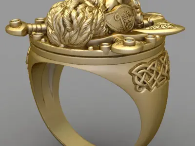 Antique Diamond Ottoman Ring 3D print model