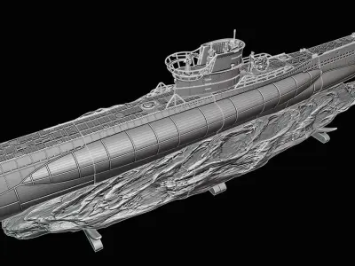 Submarine U Boot Typ VIIC 3D print model