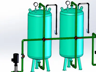 Beverage Factory Water Purification System - Detailed 3D Model 3D model