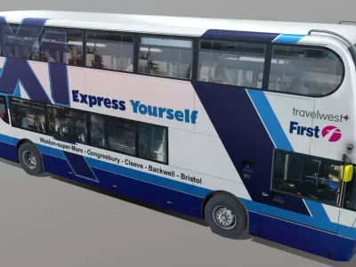 Alexander Dennis Enviro 400 First Express Low-poly 3D model