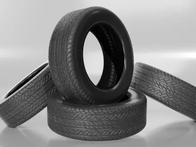 rubber tire Low-poly 3D model