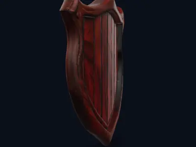 Wooden Shield Armor Low-poly 3D model