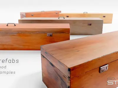 Photorealistic PBR F1A Old Wood Box Case Low-poly 3D model