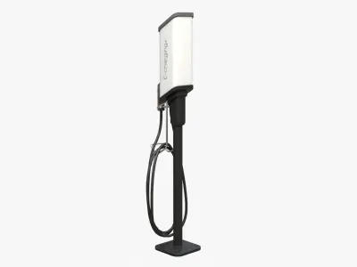 EV Charging Station Low-poly 3D model