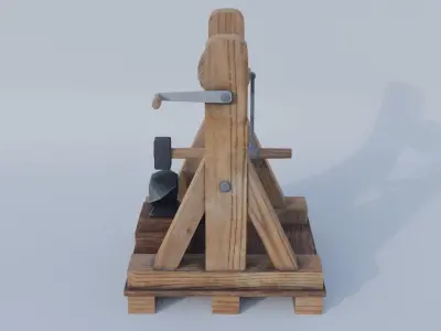 Mechanical hammer and Anvil Low-poly 3D model