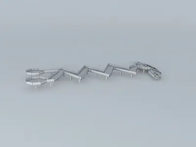 Bridge Dragon and Tiger Pagodas Free 3D model