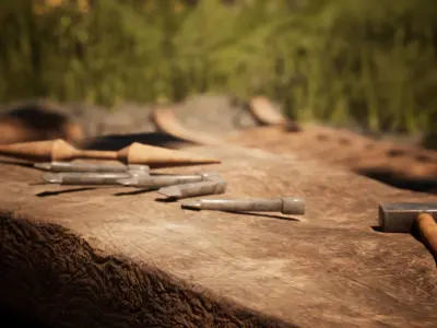 Carpenter Workshop 38 Assets Low-poly 3D model