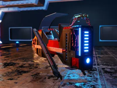 SCI-FI HOVER BIKE Low-poly 3D model