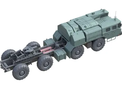 MAZ 74106 Semi Trailer  Low-poly 3D model