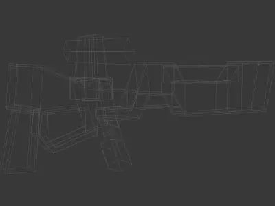 Low poly Sci-fi Gun Model Low-poly 3D model