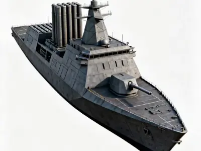 Modern Missile Destroyer 3D Model 3D Model Low-poly 3D model