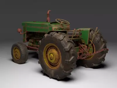 Tractor Low-poly 3D model