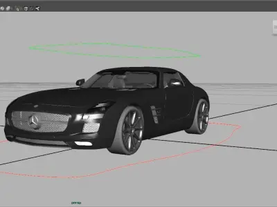 Rigged Mercedes Benz SLS AMG Free low-poly 3D model