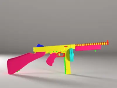 Thompson Gun Only 3D Model Without Texture and UV 3D model