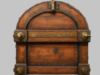 mighty wooden chest Low-poly 3D model