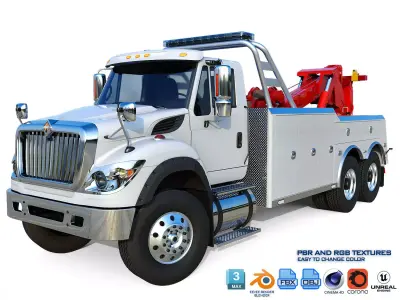  International WorkStar 7600 Wrecker Low-poly 3D model