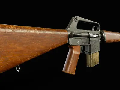 Service Rifle Low-poly 3D model Low-poly 3D model