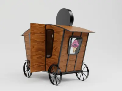 Shop Stop Food Stand Low-poly 3D model