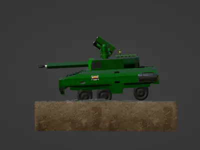 Anti-aircraft self-propelled tank 3D model