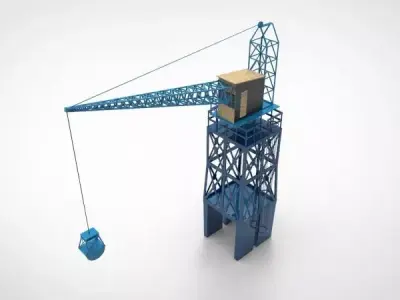 Industrial and port cranes  Low-poly 3D model