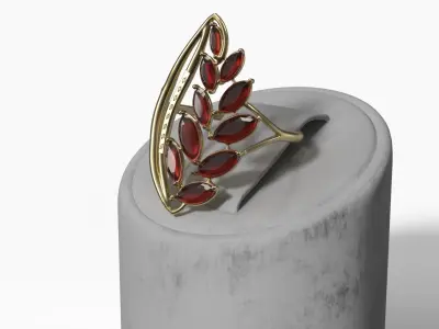 Gold Jewelry on Stand Collection 3D model