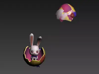 Rabbit egg Low-poly 3D model