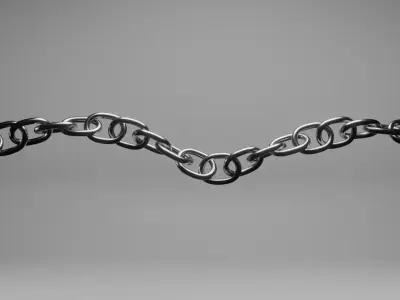 Long metal chain Free 3D model