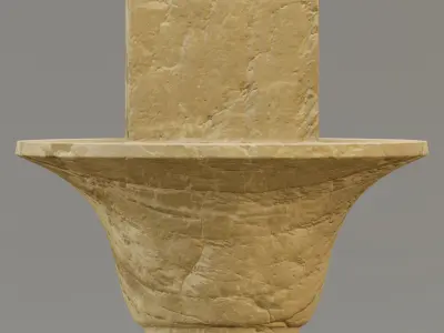 Egyptian papyriform column Low-poly 3D model