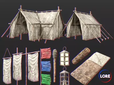 Medieval Collection Crude Campsite 3D Model Pack