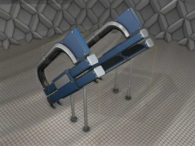 Sci-Fi Stairs - 4 - Blue Version  Low-poly 3D model
