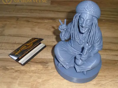 Reggae Hippie Herb Grinder-2-Part Magnetic-MellowVerse 3D print model