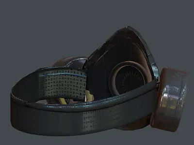 Gas mask helmet 3d model scifi Low-poly Low-poly 3D model Low-poly 3D model 6