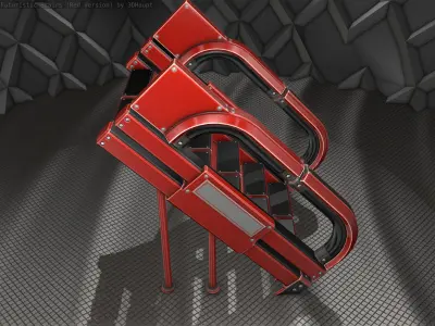 Sci-Fi Stairs -  4 - Red Version  Low-poly 3D model
