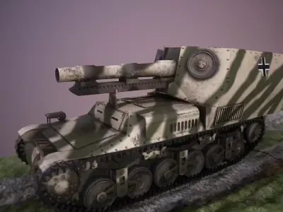 SdKfz 135 Geschutzwagen Lorraine Schlepper Low-poly 3D model