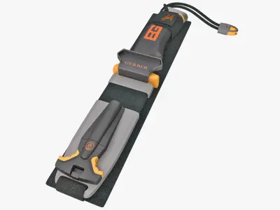 Survival Knife Gerber Set 3D model