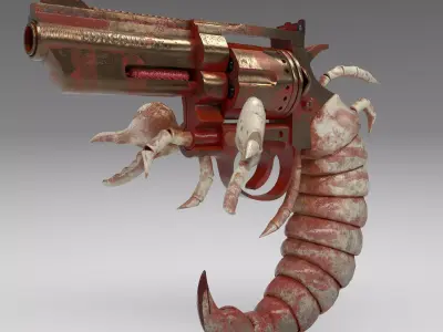Pistol Scorpion  Low-poly 3D model