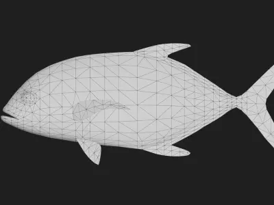 Trevally Low-poly 3D model get